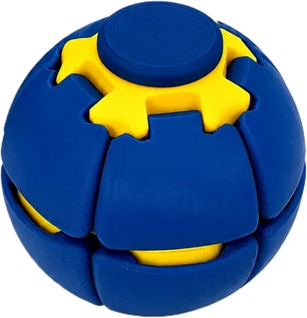 Press Spin Ball Topaç Bas Çevir Stres Topu 360° Dönen Fidget Oyuncak Mavi El Parmak Oyuncağı