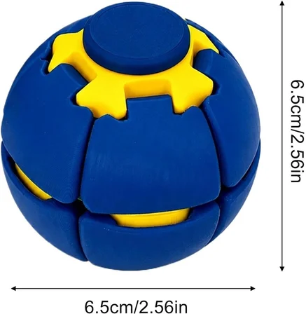 Press Spin Ball Topaç Bas Çevir Stres Topu 360° Dönen Fidget Oyuncak Mavi El Parmak Oyuncağı