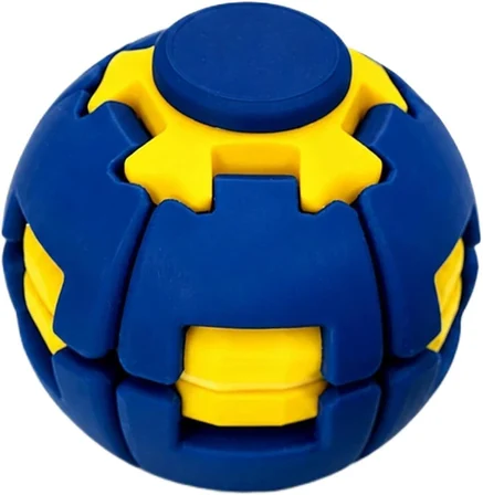 Press Spin Ball Topaç Bas Çevir Stres Topu 360° Dönen Fidget Oyuncak Mavi El Parmak Oyuncağı