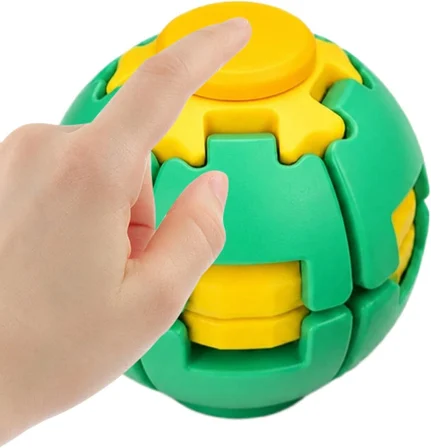 Press Spin Ball Topaç Bas Çevir Stres Topu 360° Dönen Fidget Oyuncak Yeşil El Parmak Oyuncağı