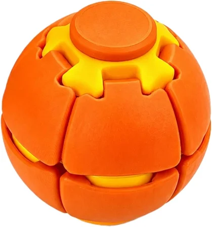 Press Spin Ball Topaç Bas Çevir Stres Topu 360° Dönen Fidget Oyuncak Turuncu El Parmak Oyuncağı
