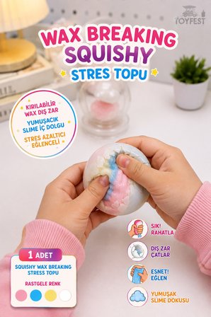 Squishy Wax Breaking Stress Topu Cotton Candy Slime Oyuncak Sıkılabilir Antistres Kapsül