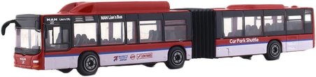 Majorette MAN Lion's City Kırmızı Beyaz Metal Oyuncak Körüklü Şehir Otobüsü 20 cm