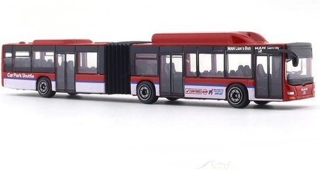 Majorette MAN Lion's City Kırmızı Beyaz Metal Oyuncak Körüklü Şehir Otobüsü 20 cm