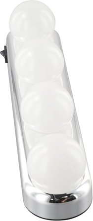 Studio Glow 4 Led Ayna Işığı 30x6 Cm Vantuzlu Taşınabilir Pilli Makyaj Bakım Aydınlatma Lambası