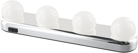 Studio Glow 4 Led Ayna Işığı 30x6 Cm Vantuzlu Taşınabilir Pilli Makyaj Bakım Aydınlatma Lambası