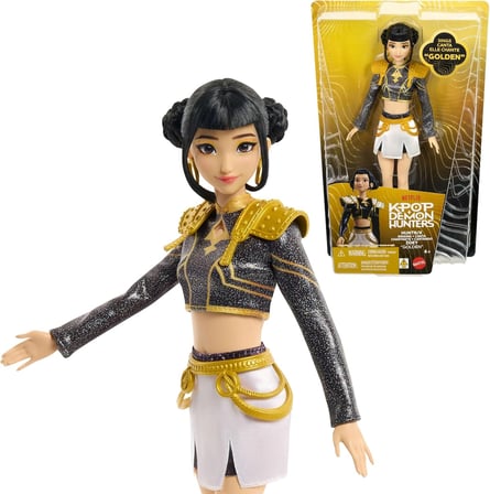 KPop Demon Hunters HUNTR/X Mattel Zoey Golden Şarkı Söyleyen Hareketli Bebek 28 cm