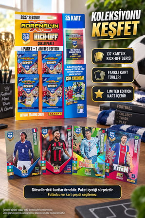 Panini FIFA 365 2027 Adrenalyn XL Kick-Off Futbolcu Kartı 4 Paket + 1 Limited Edition - 25 ADET Kart