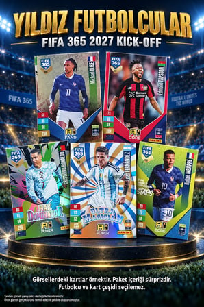 Panini FIFA 365 2027 Adrenalyn XL Kick-Off Futbolcu Kartı 4 Paket + 1 Limited Edition - 25 ADET Kart