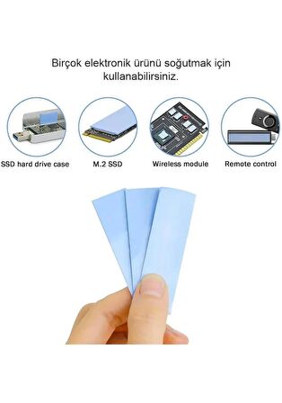 Termal Pad M2 Ssd Chipset Soğutucu 7x2cm Silikon İletken Mavi 3 6w/mk