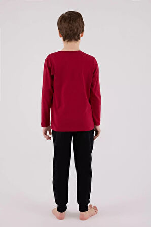 U.s. Polo Assn Uzun Kol Pijama Takım Us2203-4 Bordo