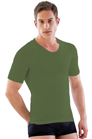 Haki Yeşil Mı Emay E1010 Yarım Kol Erkek Korse Atlet