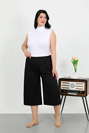 Moda Kadın Büyük Beden Bürümcük Kapri