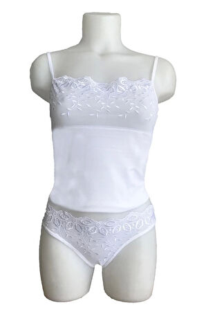 Berrak Brodeli İp Askılı Bikini Takım 2112