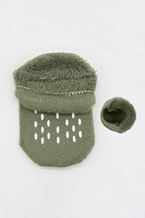 Bistyle 2'li Altı Havlu Sneakers Kaymaz Çorap 20501 Nil Bej