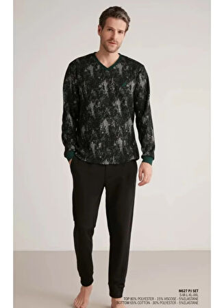 Nautıca M627 Erkek Uzun Kollu V Yaka Pijama Takımı