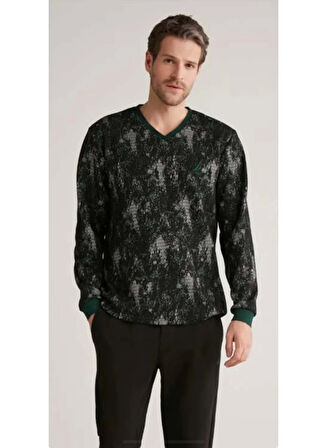 Nautıca M627 Erkek Uzun Kollu V Yaka Pijama Takımı