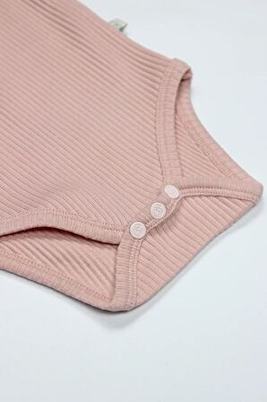 Bistyle Flying Bloom White Yarım Kol 2'li Body 17118 Ekru Gül Kurusu