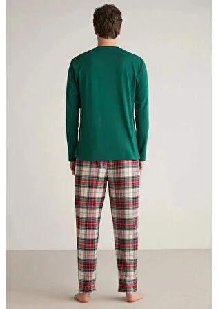 Nautıca M630 Erkek Uzun Kollu Ekoseli Pijama Takımı