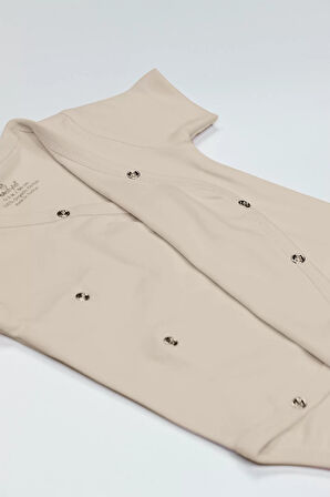 Bistyle Organik Natural Basic Style Kruvaze Yarım Kol Body Bs17101 Bej