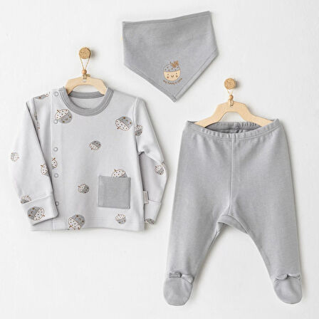 Hello Autumn 3'lü Zıbın Takım Grey