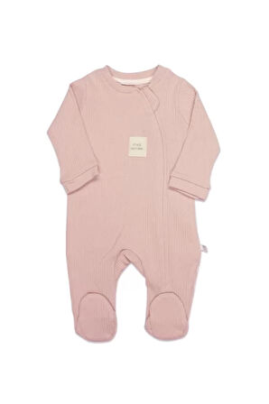 Bistyle Style Natural Fermuarlı Bebe Tulum 15115 Pembe