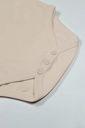 Bistyle Organik Natural Basic Style Yarım Kol Body Bs17103 Bej