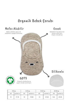 Bistyle 2'li Babet Cute Face Penye Çorap 30103 Bej Beyaz