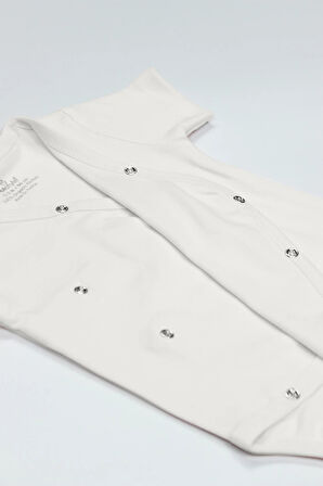 Bistyle Organik Natural Basic Style Kruvaze Yarım Kol Body Bs17101 Ekru