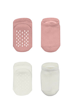 Bistyle 2'li Altı Havlu Sneakers Kaymaz Çorap 20501 Ekru Pudra