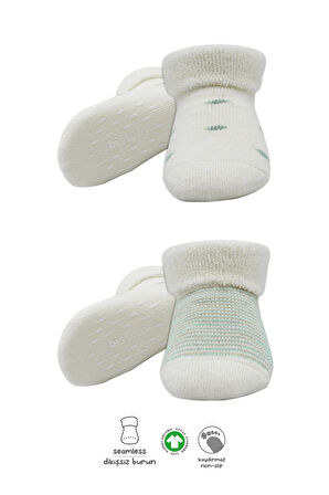 Bistyle 2'li Havlu Soket Kaymaz Çorap 10504 Nil Ekru
