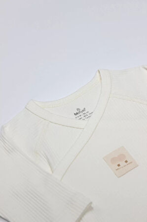 Organic Modal Flying Balloons Kruvaze Uzun Kol Body Bs17121 Ekru