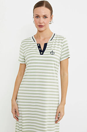 Sementa 77490 Marine Yaka Detaylı Penye Elbise