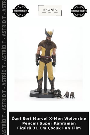 Özel Seri Marvel X-Men Wolverine Pençeli Süper Kahraman Figürü 31 Cm Çocuk Fan Film