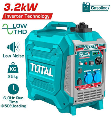 Total 3.2 KW İnverter Benzinli Jeneratör TP535006 