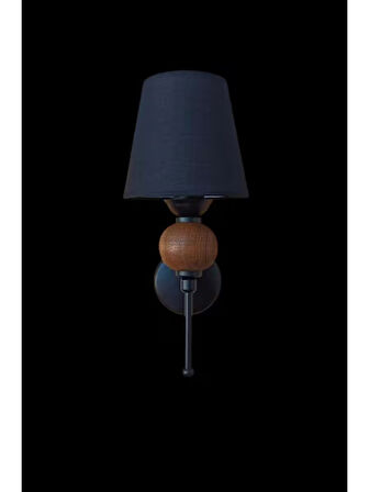 TEKLİ PERGE APLİK DOĞAL AHŞAP TOPLU SİYAH BOYALI SİYAH ŞAPKALI