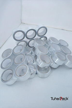 Alüminyum Folyo Bant 45mm X 20m (42 Adet) - Yanmaz, Isıya Dayanıklı, Soba Borusu ve Tamir Bandı