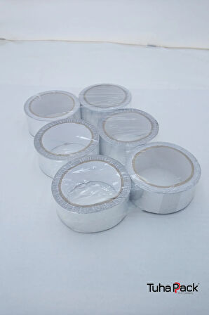 Alüminyum Folyo Bant 45mm X 20m (6 Adet) - Yanmaz, Isıya Dayanıklı, Soba Borusu ve Tamir Bandı