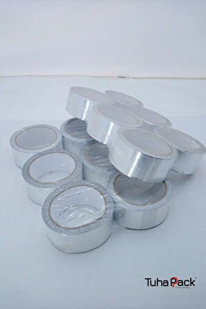 Alüminyum Folyo Bant 45mm X 20m (6 Adet) - Yanmaz, Isıya Dayanıklı, Soba Borusu ve Tamir Bandı