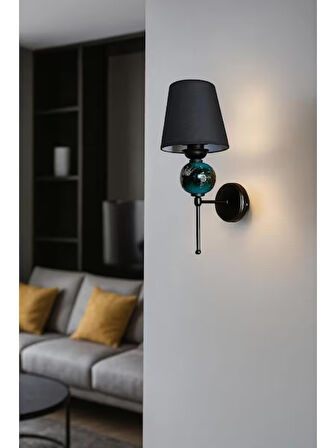 TEKLİ PERGE APLİK SİYAH YEŞİL SERAMİKLİ SİYAH BOYALI SİYAH ŞAPKALI