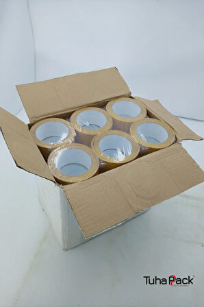 Çift Taraflı Bant 48mm X 25m Şeffaf Filmik (6 Adet) - Güçlü, Şerit Montaj ve Çok Amaçlı Kullanım