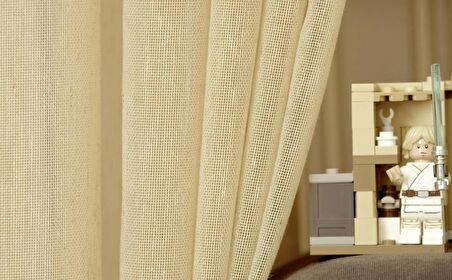 Massarelli Kırçıllı Keten Tül Koyu Buğday Rengi  1-2,5 Orta Sık Pile