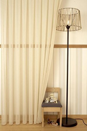 Massarelli Kırçıllı Keten Tül Koyu Buğday Rengi  1-2 Seyrek Pile