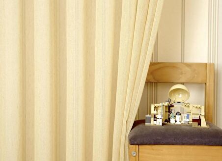 Massarelli Kırçıllı Keten Tül Koyu Buğday Rengi  1-2 Seyrek Pile