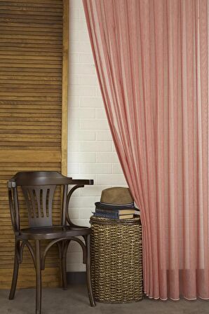 Massarelli Kırçıllı Keten Tül Kırmızı  1-2 Seyrek Pile