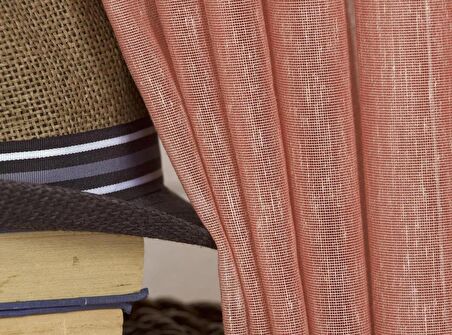 Massarelli Kırçıllı Keten Tül Kırmızı  1-2 Seyrek Pile