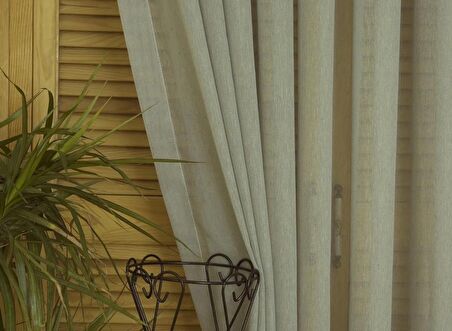 Massarelli Kırçıllı Keten Tül Mavi  Pilesiz 