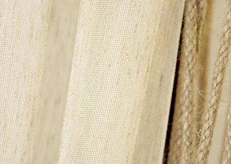 Massarelli Kırçıllı Keten Tül Naturel  1-2 Seyrek Pile
