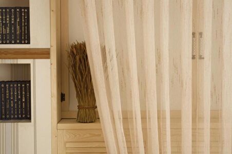 Massarelli Çizgili Şantuklu Keten Tül Buğday  1-2,5 Orta Sık Pile 