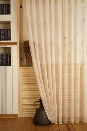 Massarelli Çizgili Şantuklu Keten Tül Buğday  1-2 Seyrek Pile 